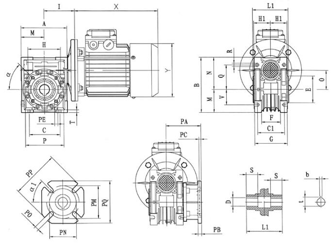 AC WORM GEAR MOTOR - Buy WORM REDUCER WITH FLANGE INPUT Product on